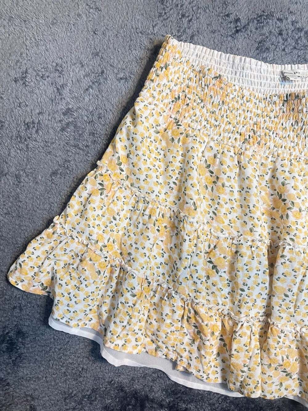 American Eagle Floral Smocked Tiered Mini Skirt Size XL